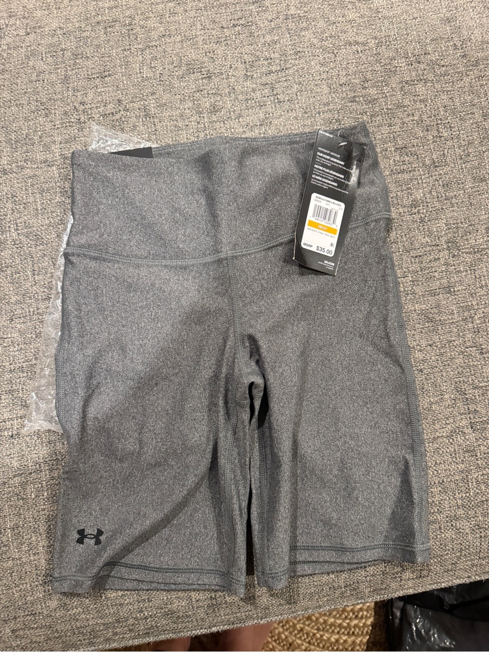 Under Armour Women's Gray High-Rise Athletic Bike Shorts